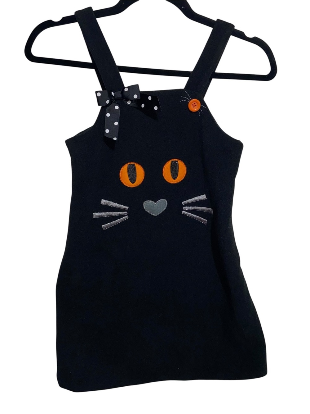 Bonnie Jean Dress Little Girls Size 6X Cat Face Fleece Halloween Jumper Cute!